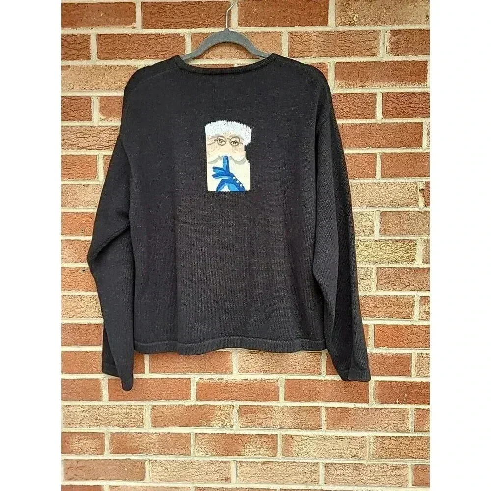 Vintage Susan Bristol Santa Claus Sweater Christmas Cardigan Women's Size XL - Picture 2 of 14